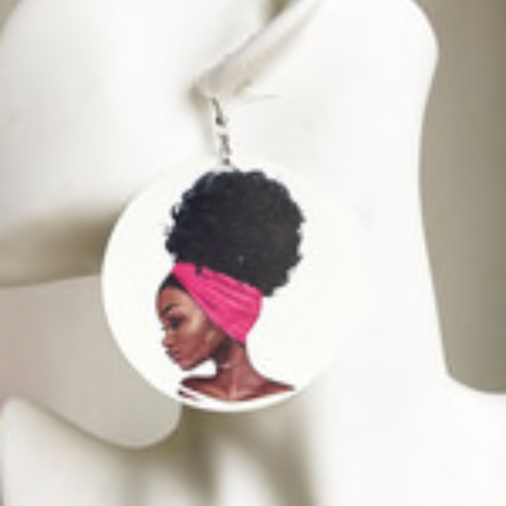 Pink Puff Wrap Earrings - Lightweight!